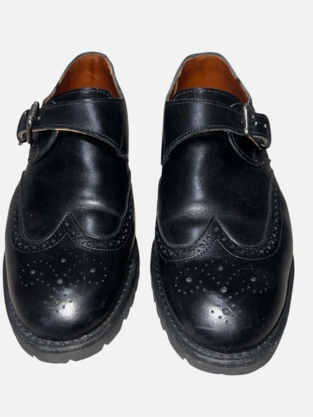 Allen Edmonds Tate Black Leather Monk Strap  Wingtip Dress Shoes Size 13